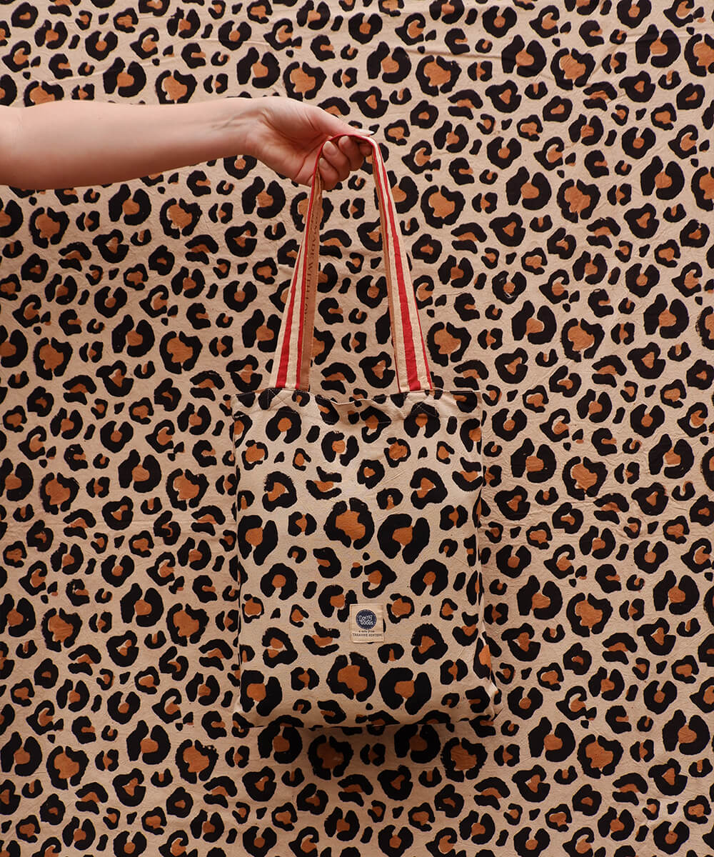 Leopard Single Throw in Tote Bag - Doing Goods
