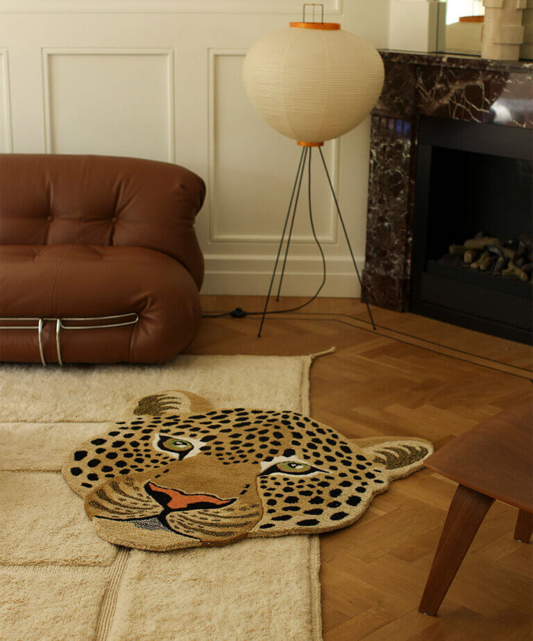 Himani Leopard Head Rug Large