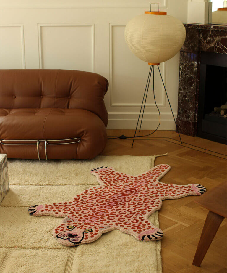 Pinky Leopard Rug Large