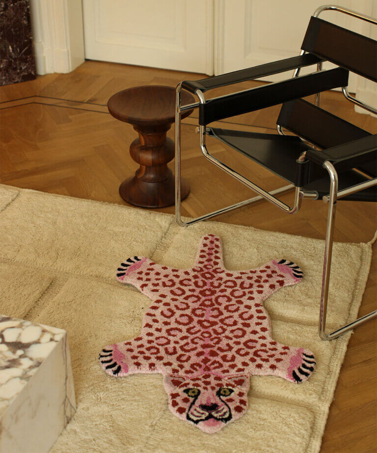 Pinky Leopard Rug Small