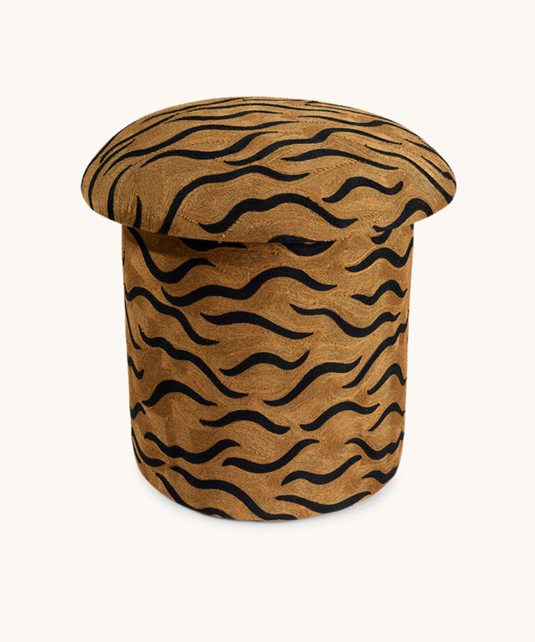 Tabouret Brodé Maya Tigre