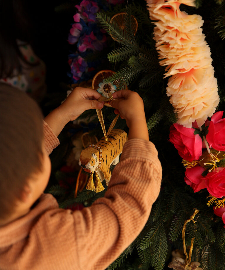 Tinsel Tiger Ornament