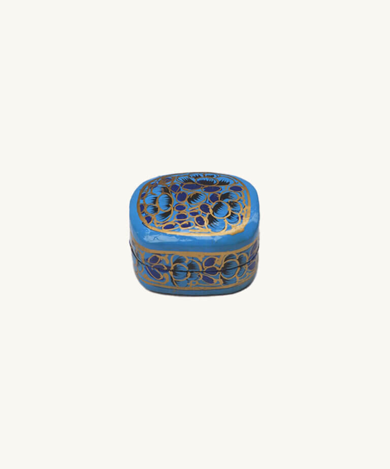 Paper Mache Box Small Blue 1