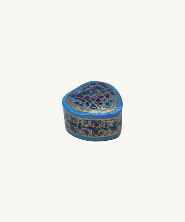 Paper Mache Box Small Blue 3