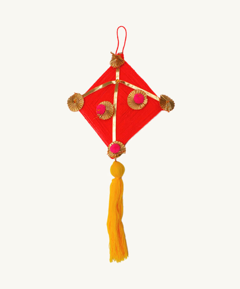 Kite Red Yellow Ornament